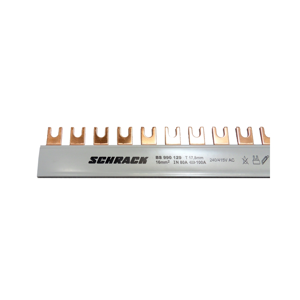 Baretă cu contacte furcă, L1 sau L3, 16mm&sup2;, 1m (57UH)