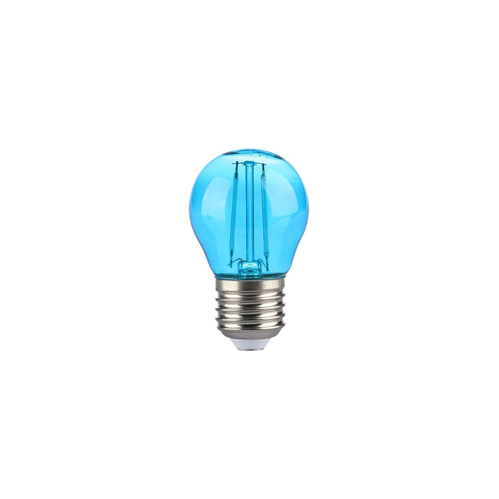 BEC LED G45 E27 2W CU FILAMENT LUMINA ALBASTRA