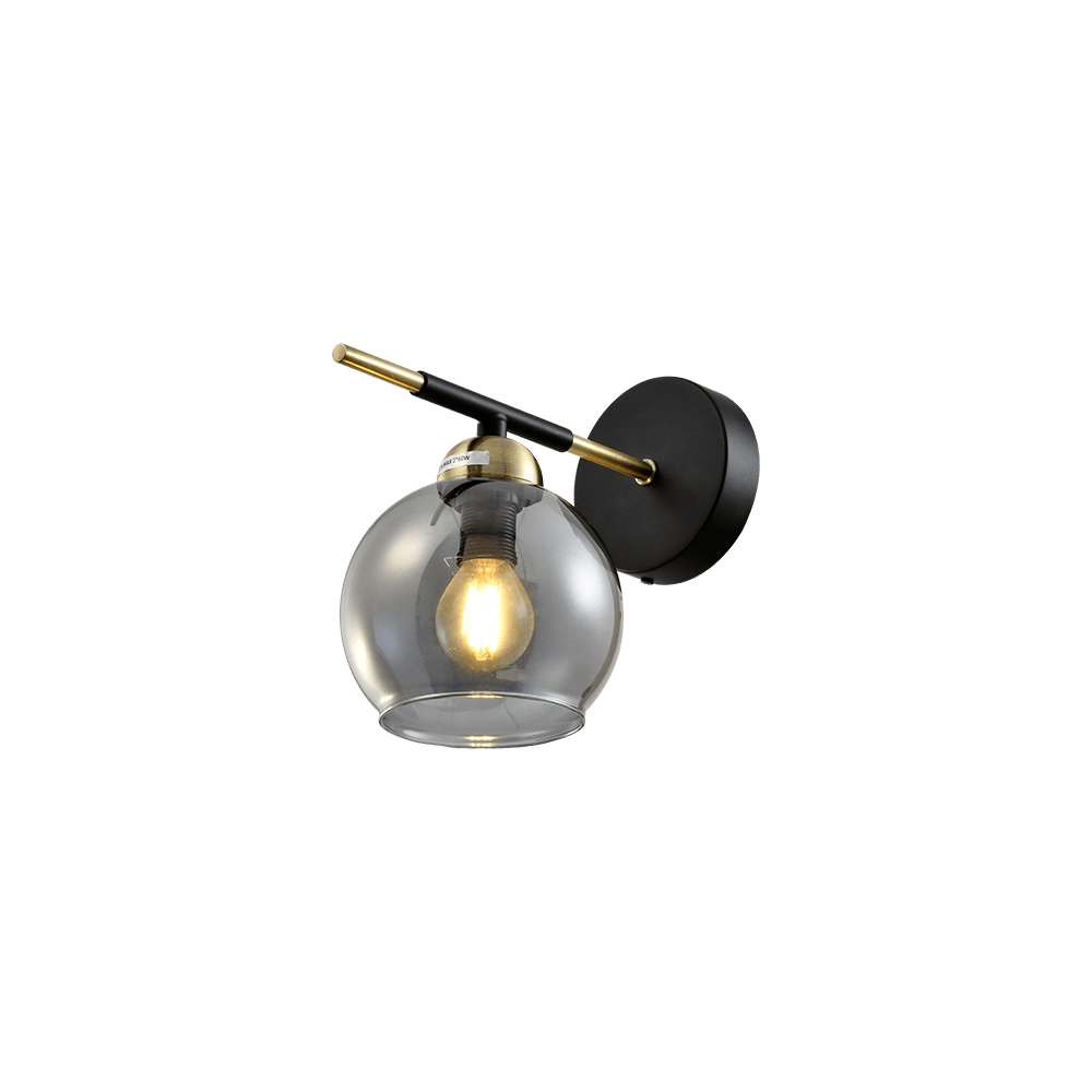 BILL APLICA DE PERETE 1XE14 MAT NEGRU/BRONZ