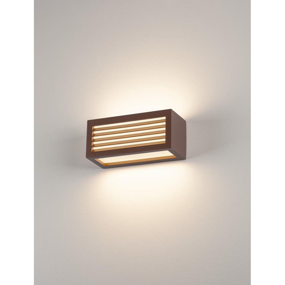 BOX-L E27 lampă de perete, pătrat, ruginiu, E27, max. 18W