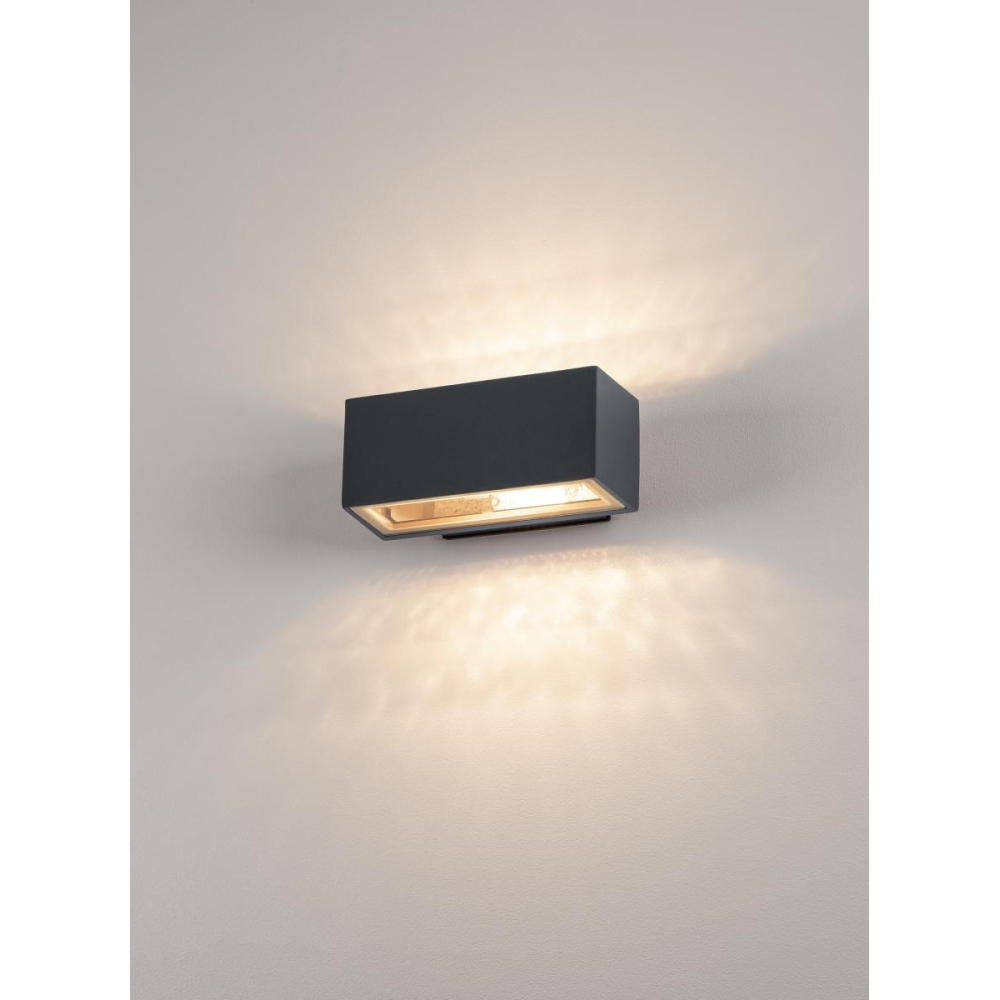 BOX R7s lampă de perete, pătrat, antracit, R7s, max. 80W