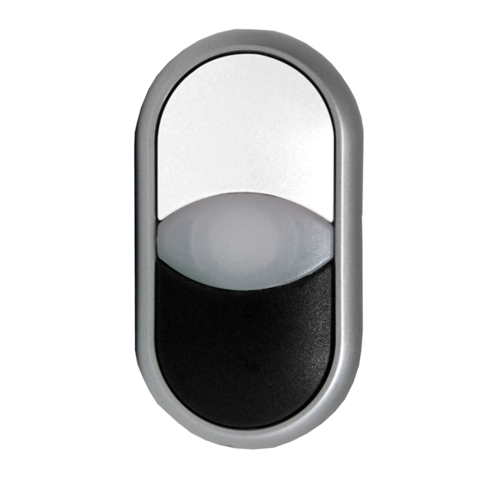 Buton comanda dublu alb+negru "0-1"