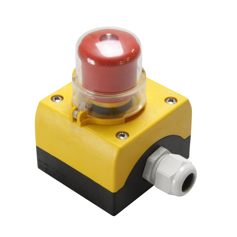 Buton cu comandă de la distanţă cu capişon plombabil
