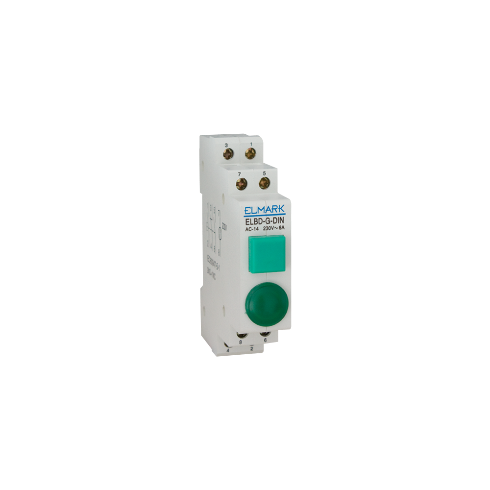 BUTON+LAMPA ELBD-Y-DIN 2NO+1NC GALBEN 230V
