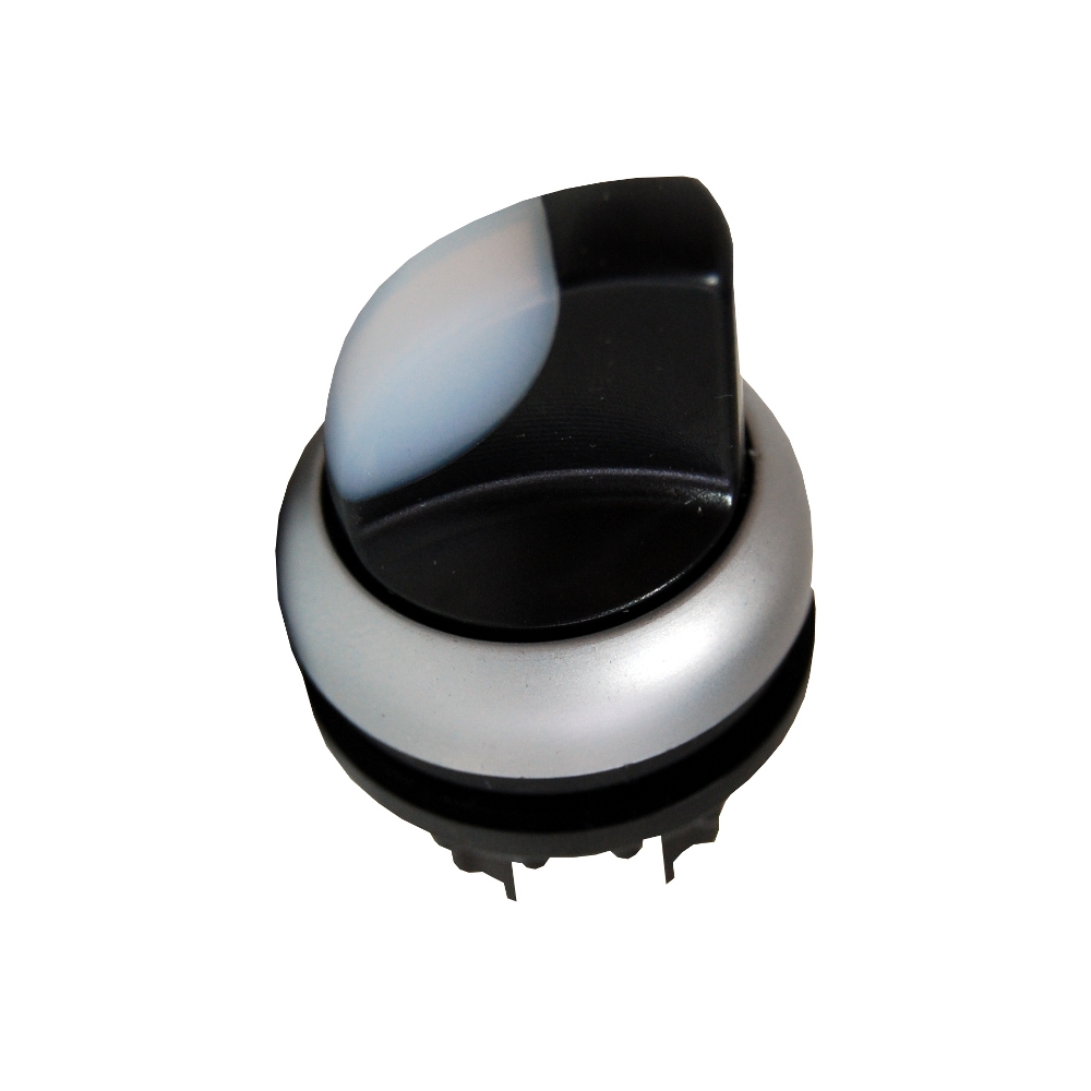 Buton selector 0-1 cu revenire alb