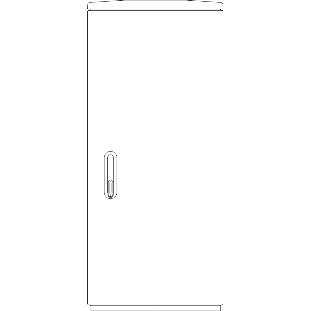 Cable management enclosure 1 door, F4, RAL7032, IP44