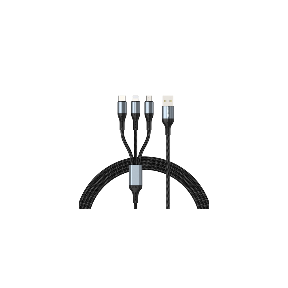 CABLU 3A 3IN1 USB LA USB-C - LIGHTNING - MICRO USB
