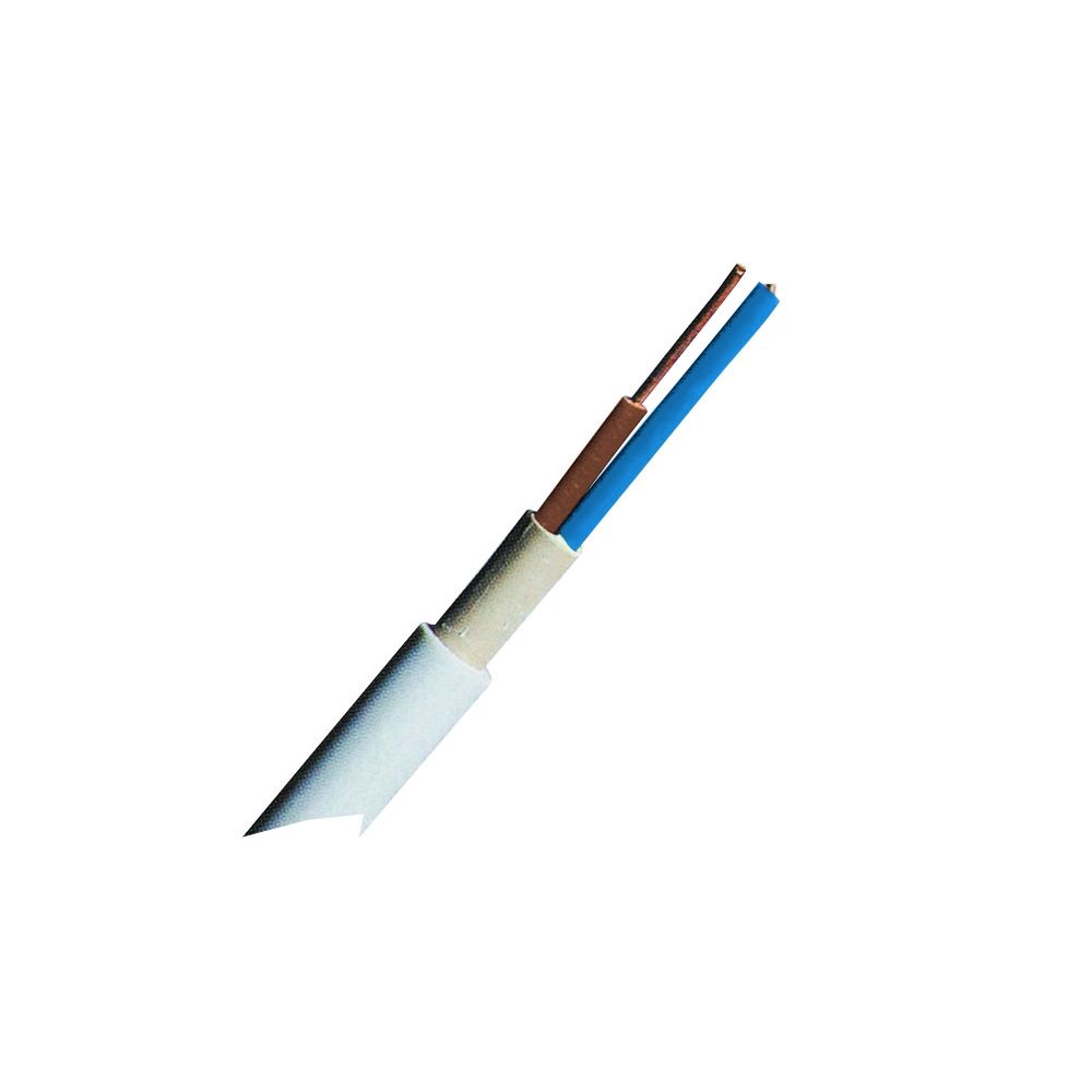 Cablu cu izol. şi manta din PVC (N)YM-O 2x2,5mm&sup2; gri deschis