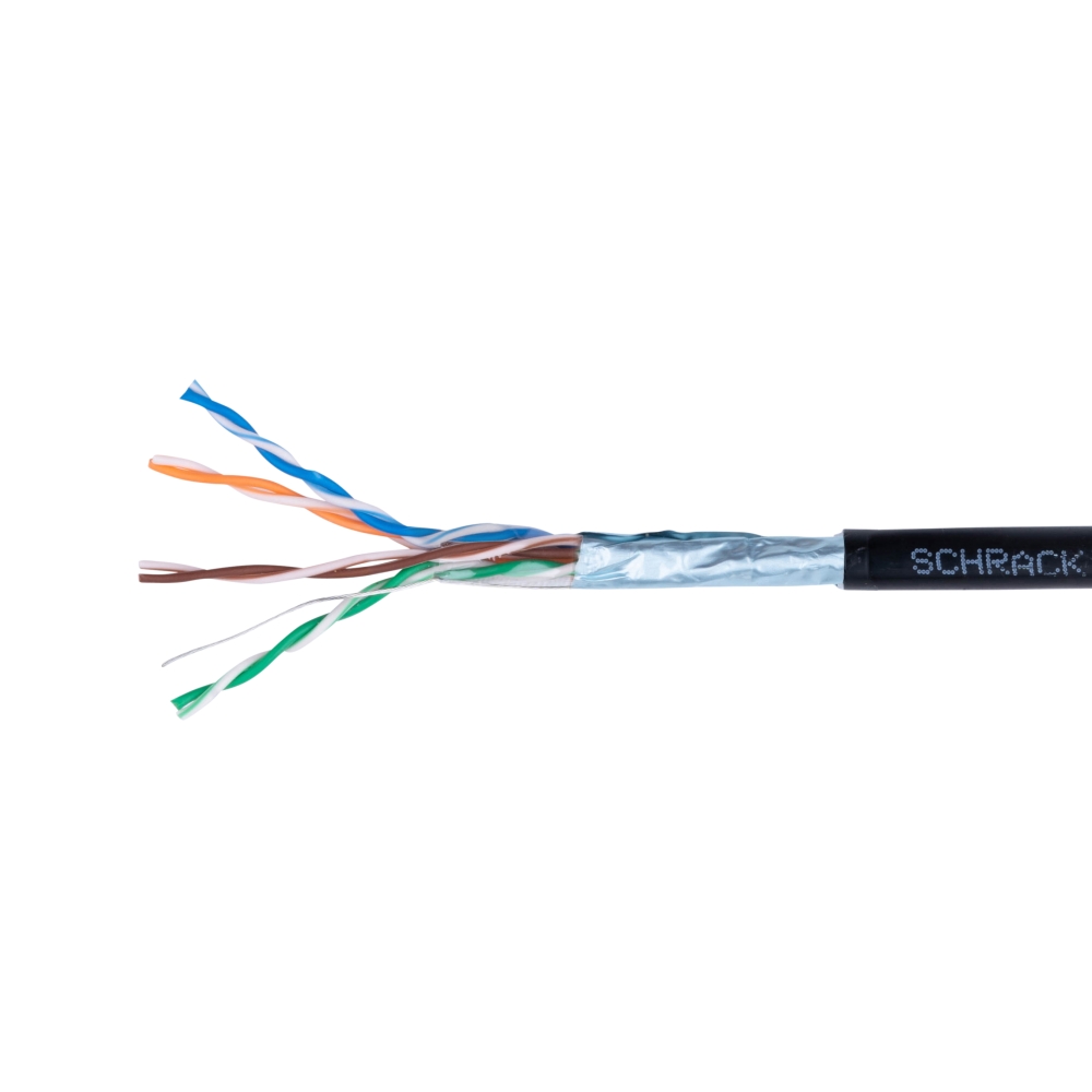 Cablu F/UTP Cat.5e, 4x2xAWG24, PE de exterior, negru, cutie