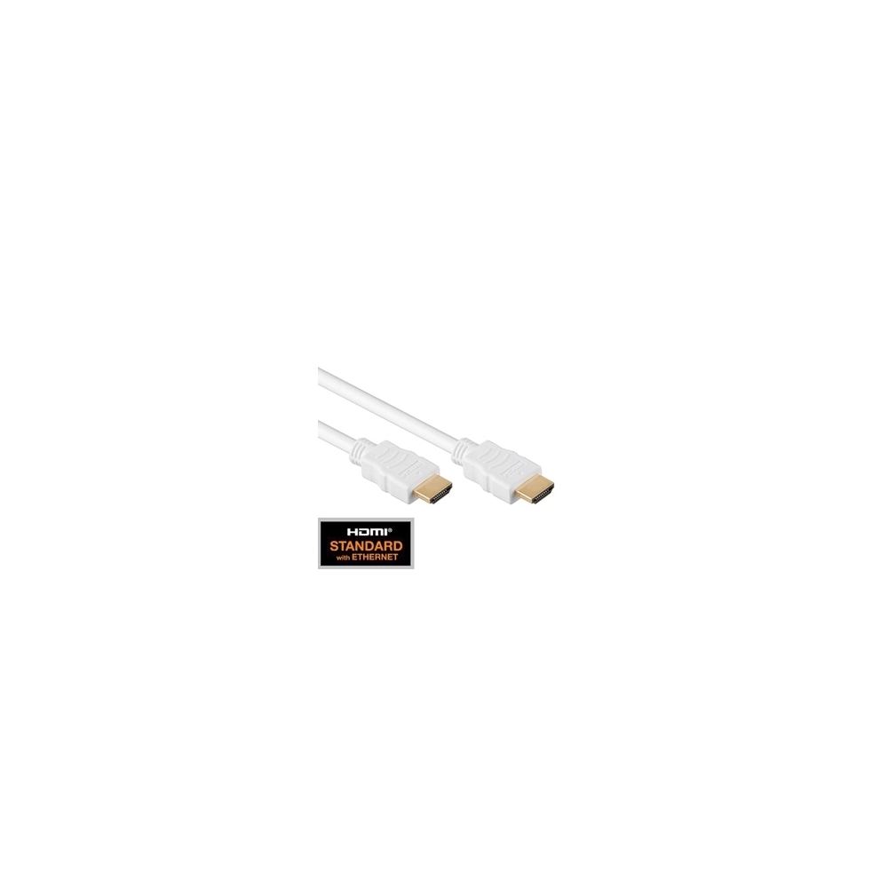 Cablu HDMI 1.4, 2x HDMI19 tip A tată, Aur, Alb,  2m