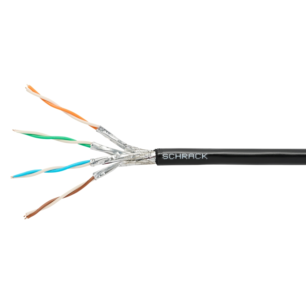 Cablu S/FTP Cat.7, 4x2xAWG23/1, 1000Mhz, PE OUTDOOR, negru