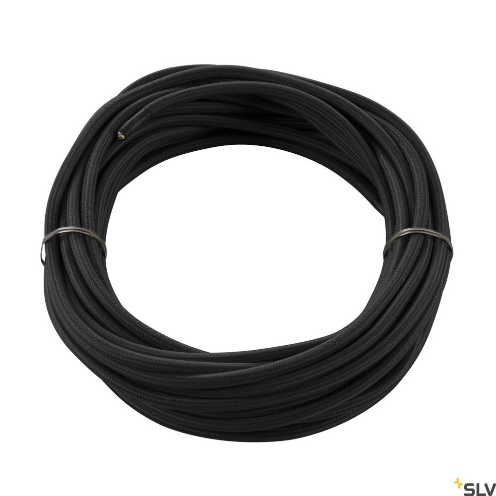 Cablu textil, 3-polig, 10m, negru