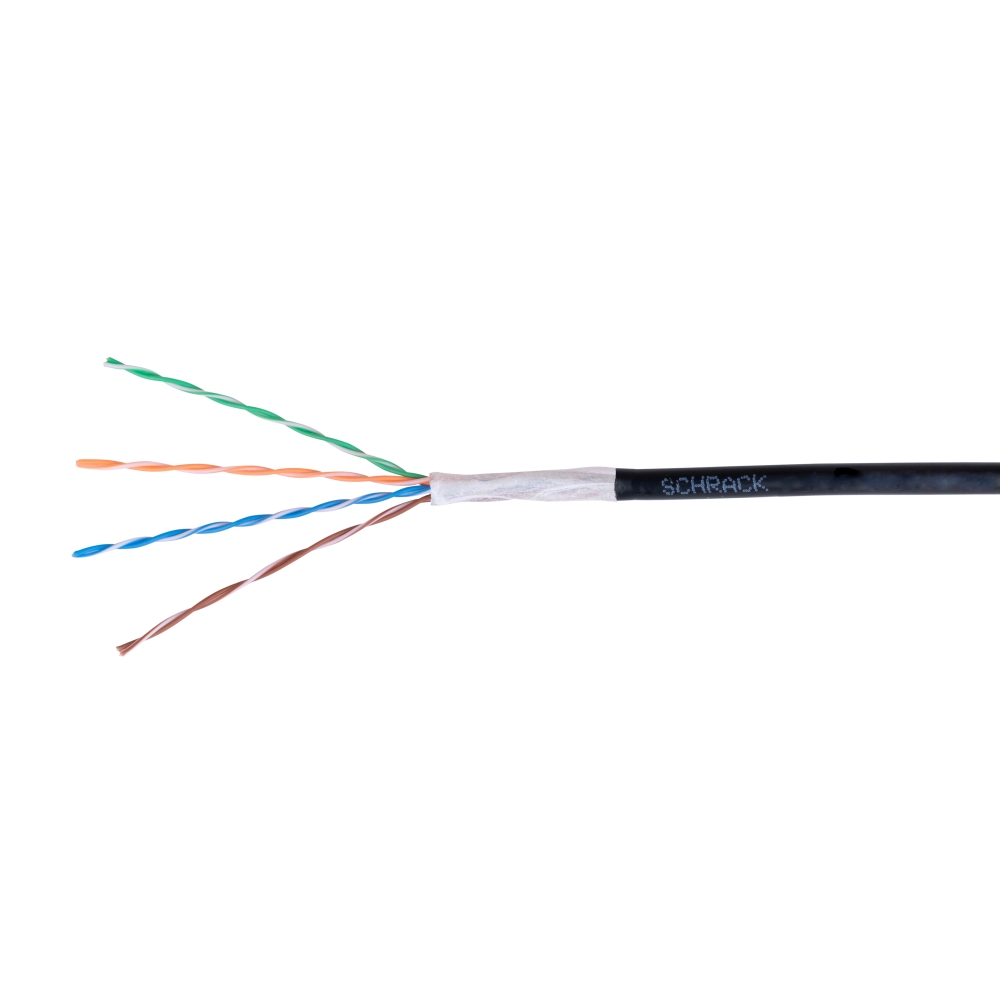 Cablu U/UTP Cat.5e, 4x2xAWG24/1, PE, de exterior, negru