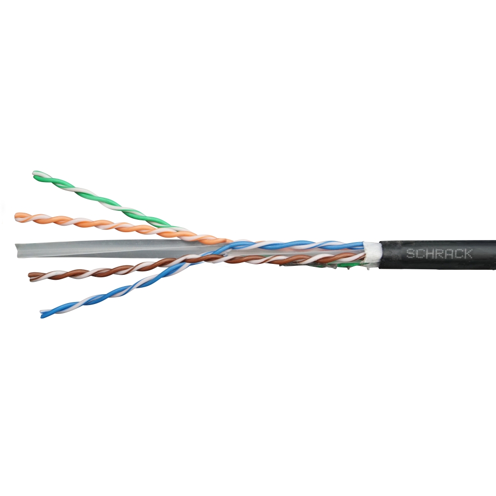 Cablu U/UTP Cat.6, 4x2xAWG23/1, PE de exterior, negru