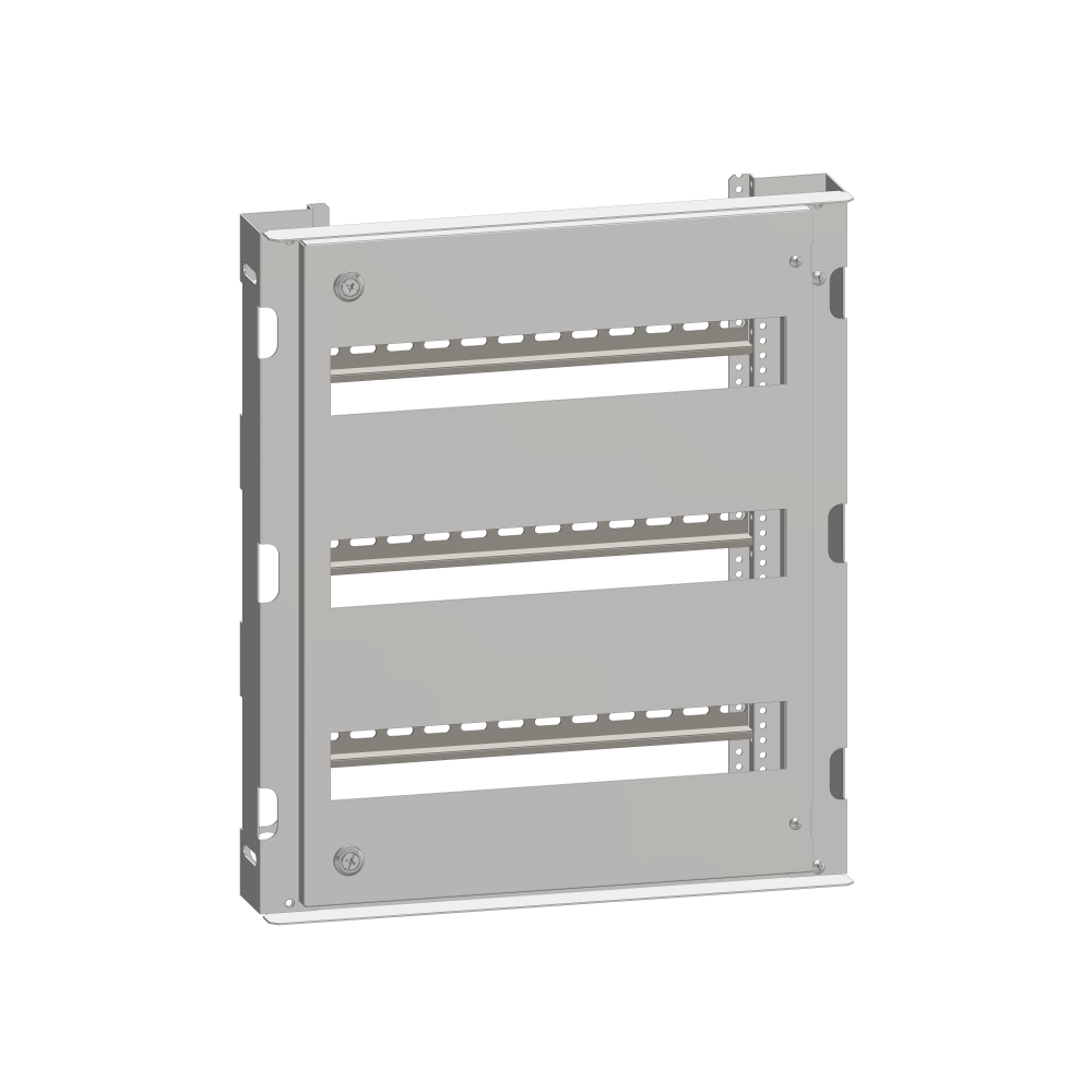 Cadru modular 3 r&acirc;nduri x 17 mod., pe balamale, cu şine DIN