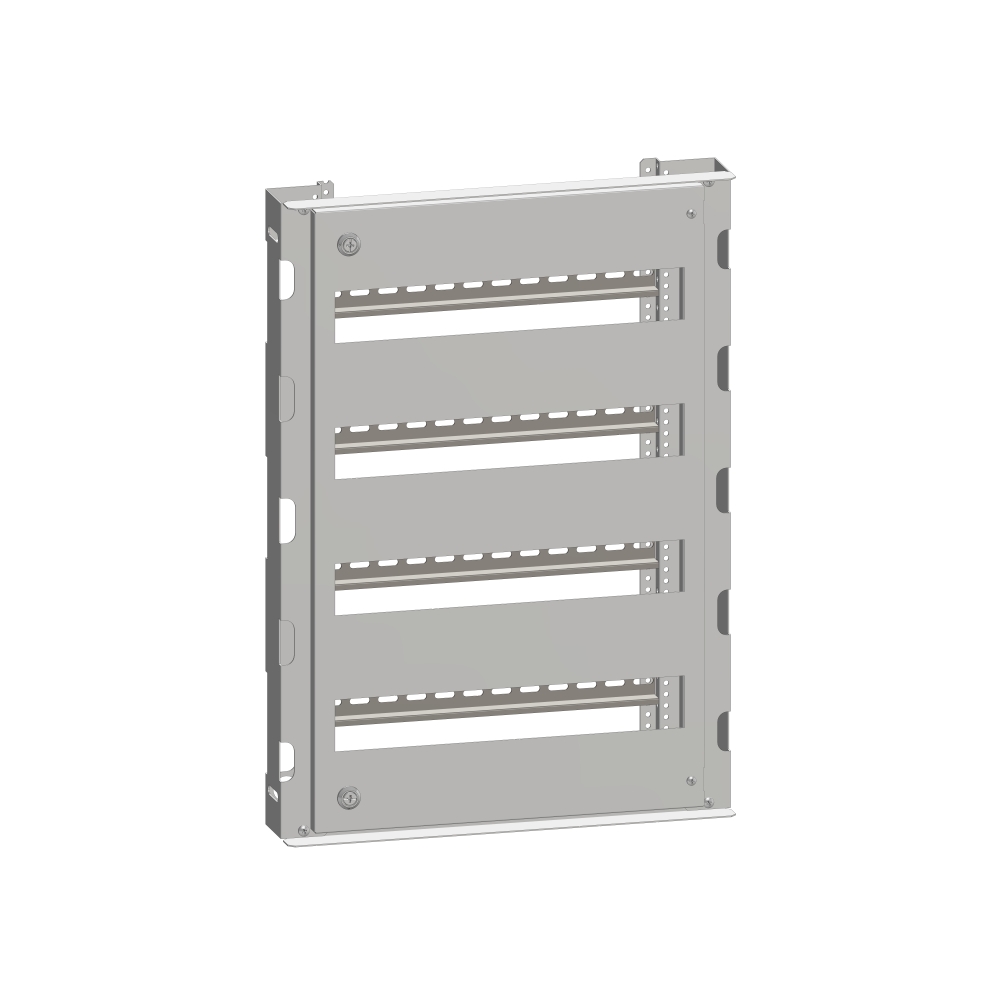 Cadru modular 4 r&acirc;nduri x 17 mod., pe balamale, cu şine DIN