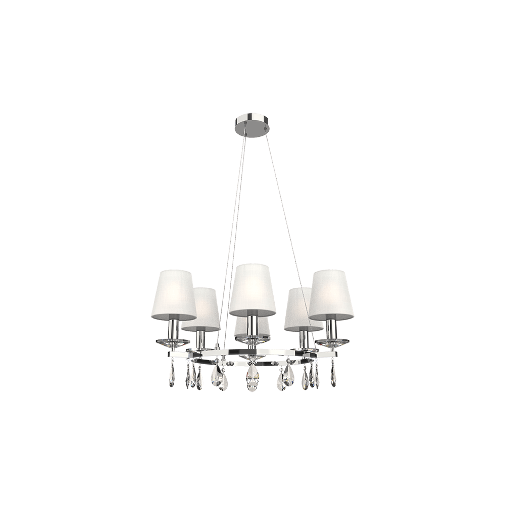 CANDELABRU BARBARA 6XE14 ALB/CROM