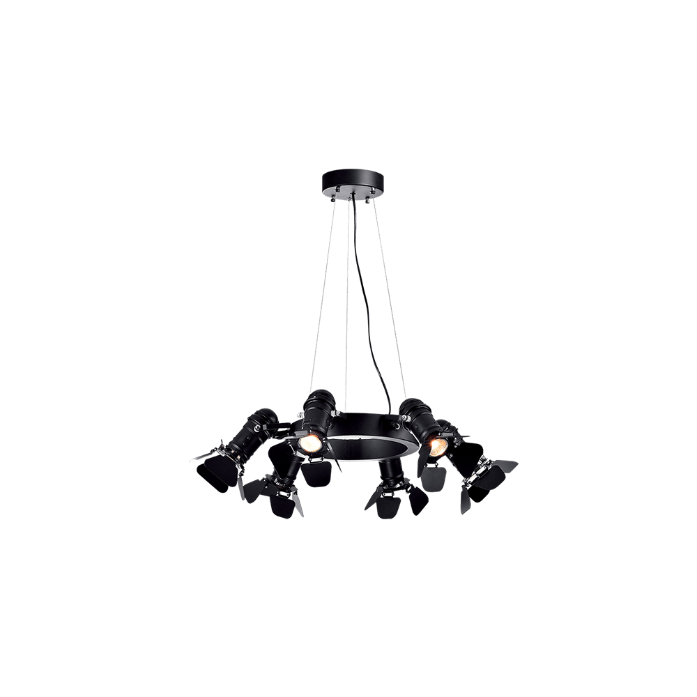 CANDELABRU CINEMA 6XE27 NEGRU D630mm