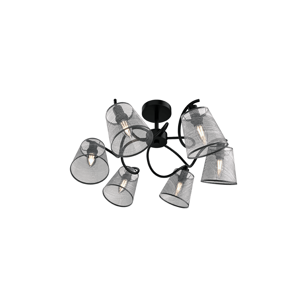 CANDELABRU JASMINE 6XE14 NEGRU/GRI