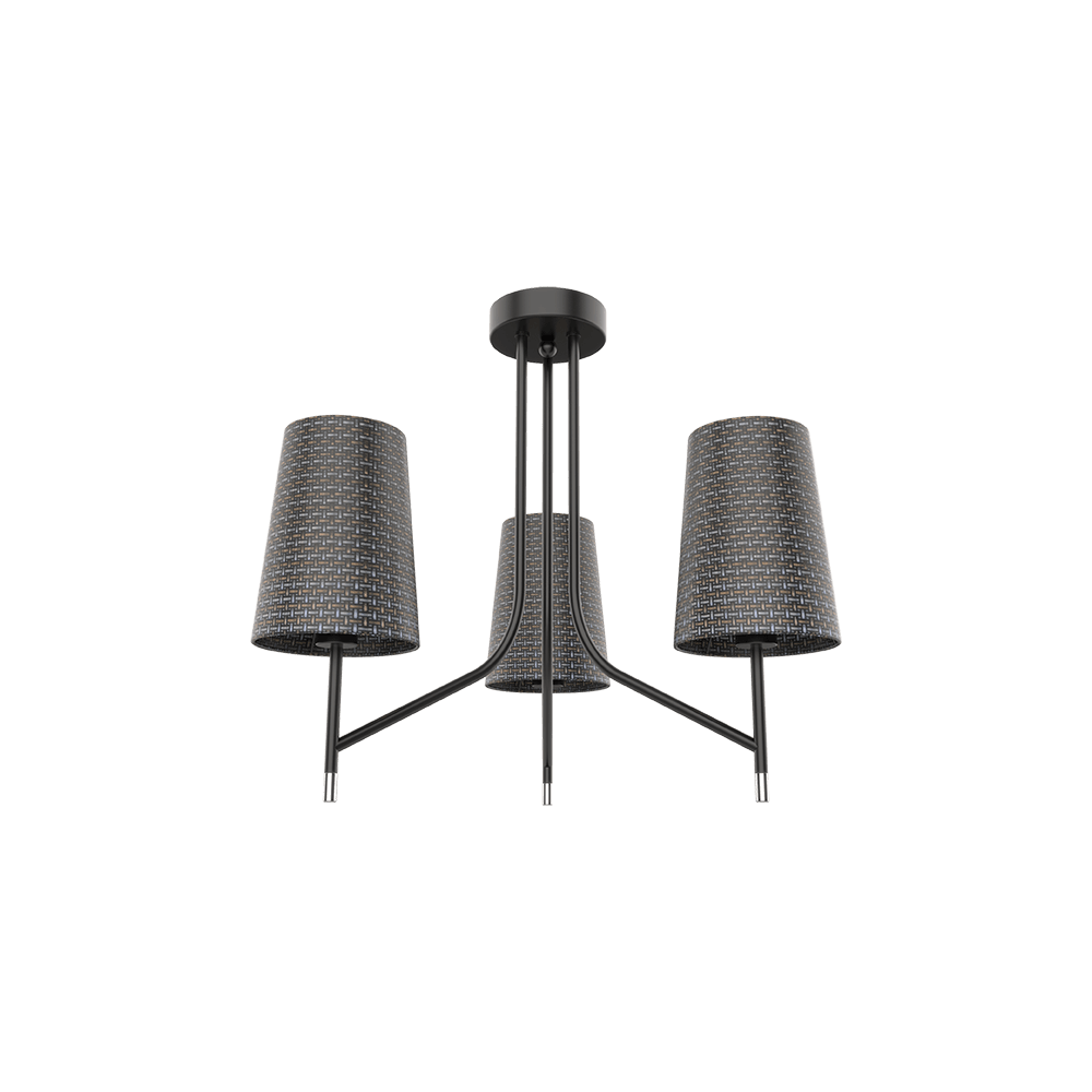 CANDELABRU THERA 3XE14 NEGRU/CROM
