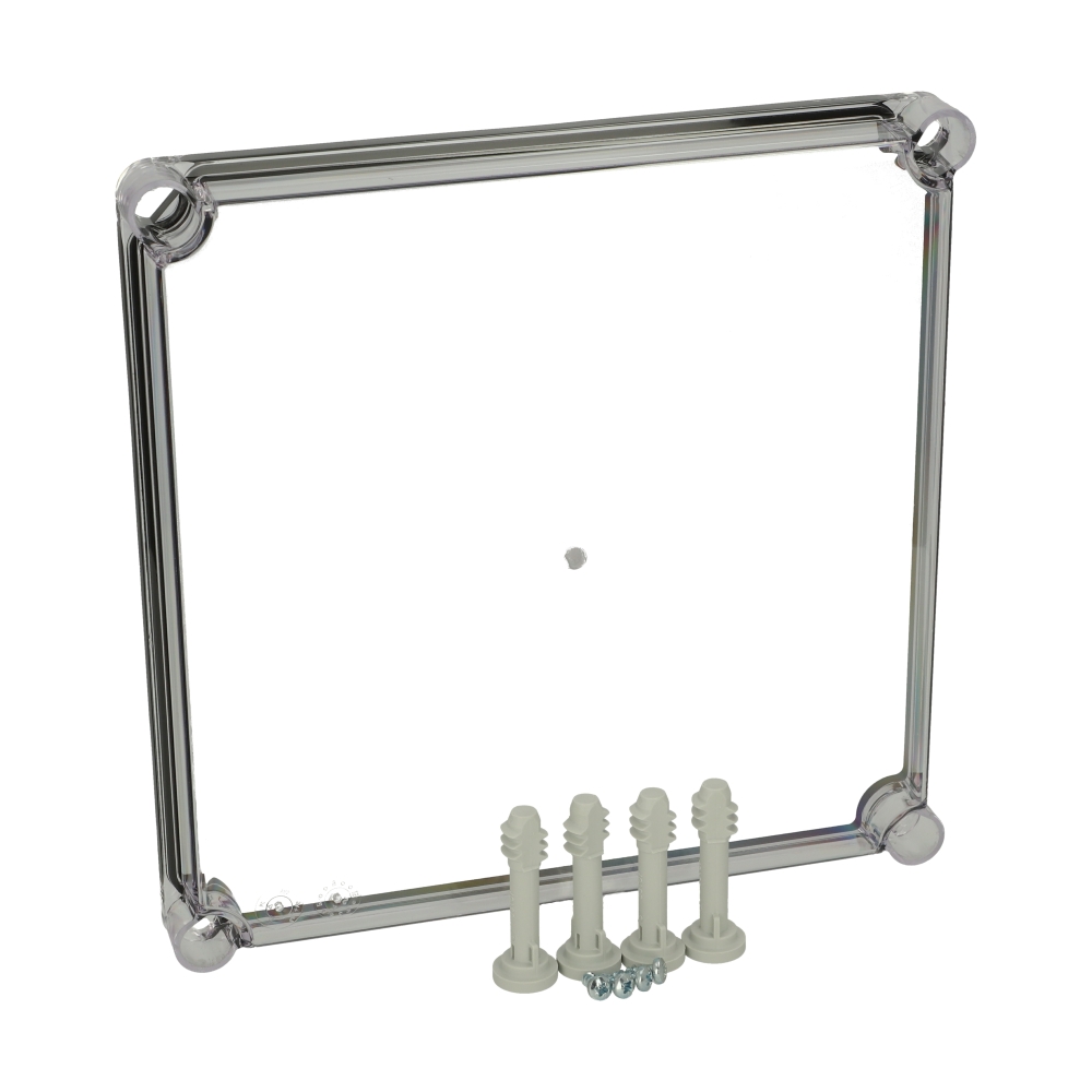 Capac 280x280x30 scund transparent cu şuruburi cu cap normal