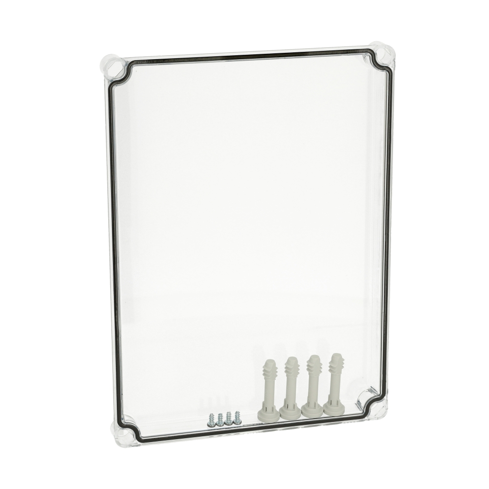 Capac 380x280x30 scund transparent cu şuruburi cu cap normal
