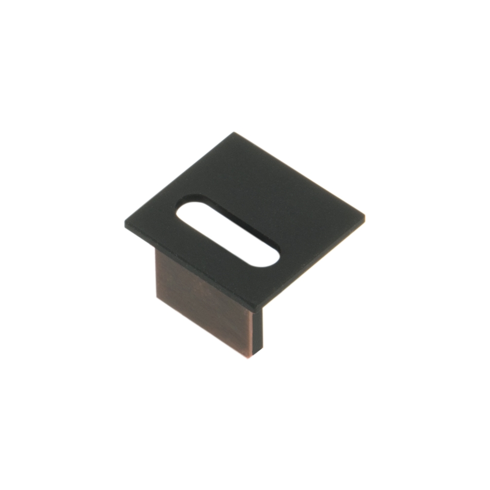 Capac profil rotund KLR plat cu intrare cablu negru