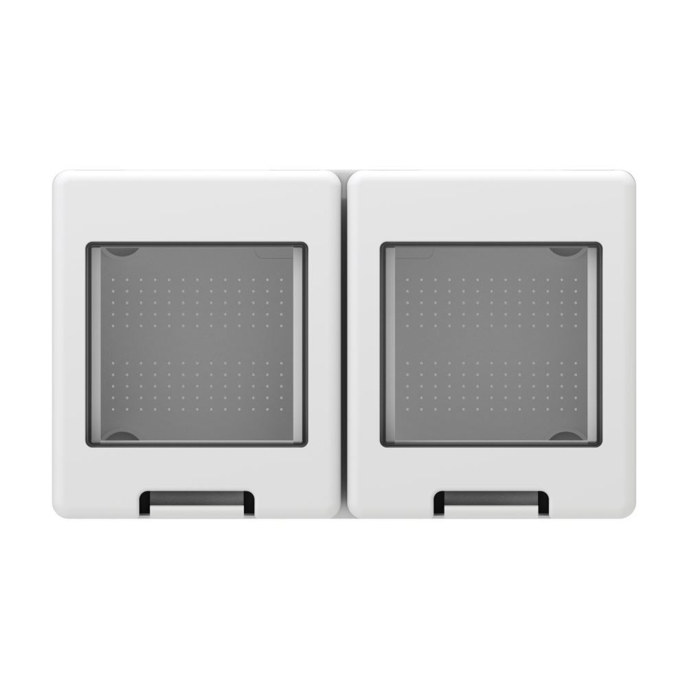 Carcasă cu perete spate 2x2M, PT, IP55, alb