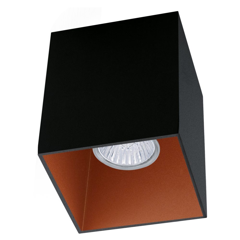 Ceiling light "Polasso" square 35W black / copperIP20