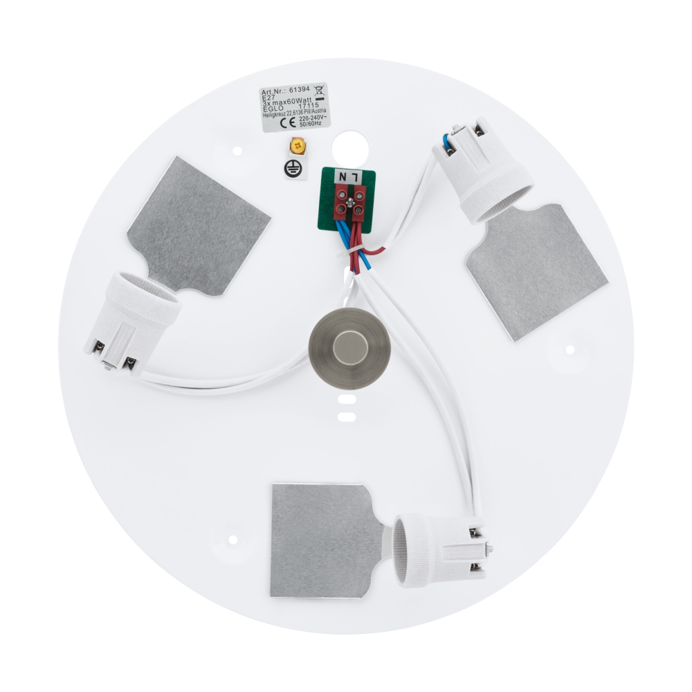 Ceiling luminaire "Pasteri Pro" 3 x 60W nickel-matt
