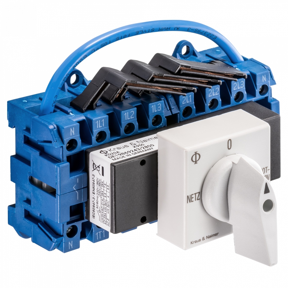 Changeover Switch Netz-0-Notstrom, modular, 4-pole 32A