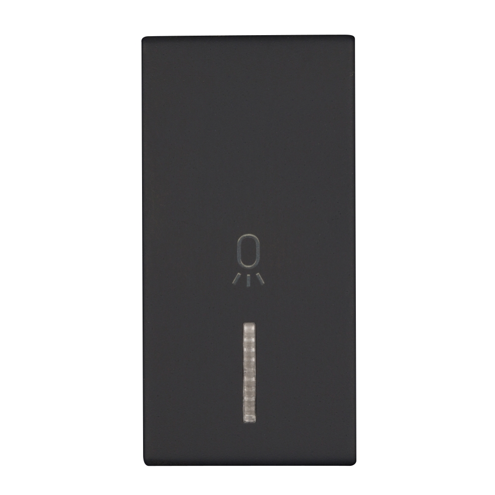 Clapetă cu indicator transparent, cu simbol LAMPĂ, 1M, negru