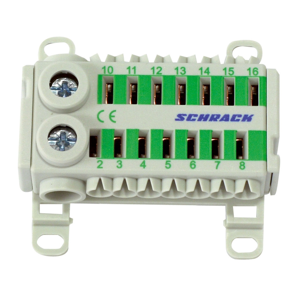 Clemă cu conexiune rapidă, verde, 2 x 25 mm&sup2;, 14 x 6 mm&sup2;