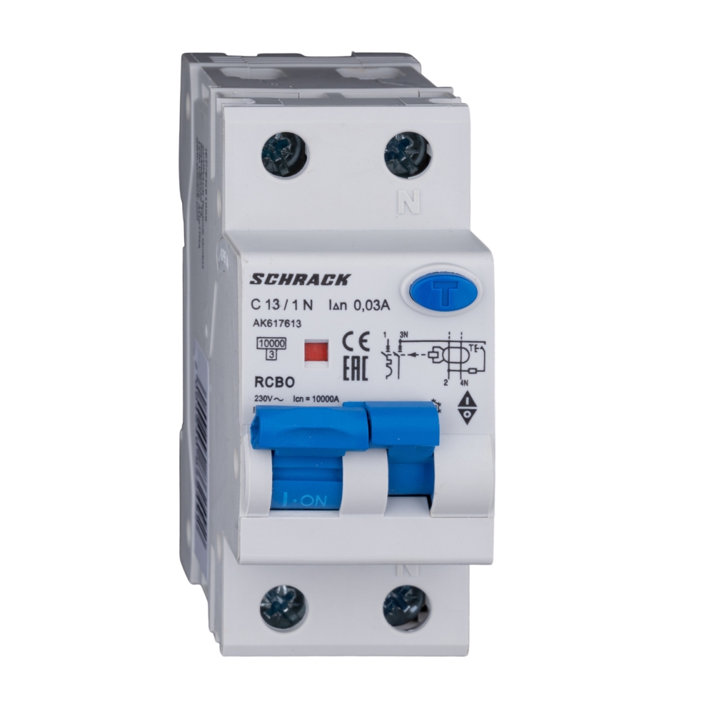 Combined MCB/RCD (RCBO) 1+N, AMPARO 10kA, C 13A, 30mA, Typ A