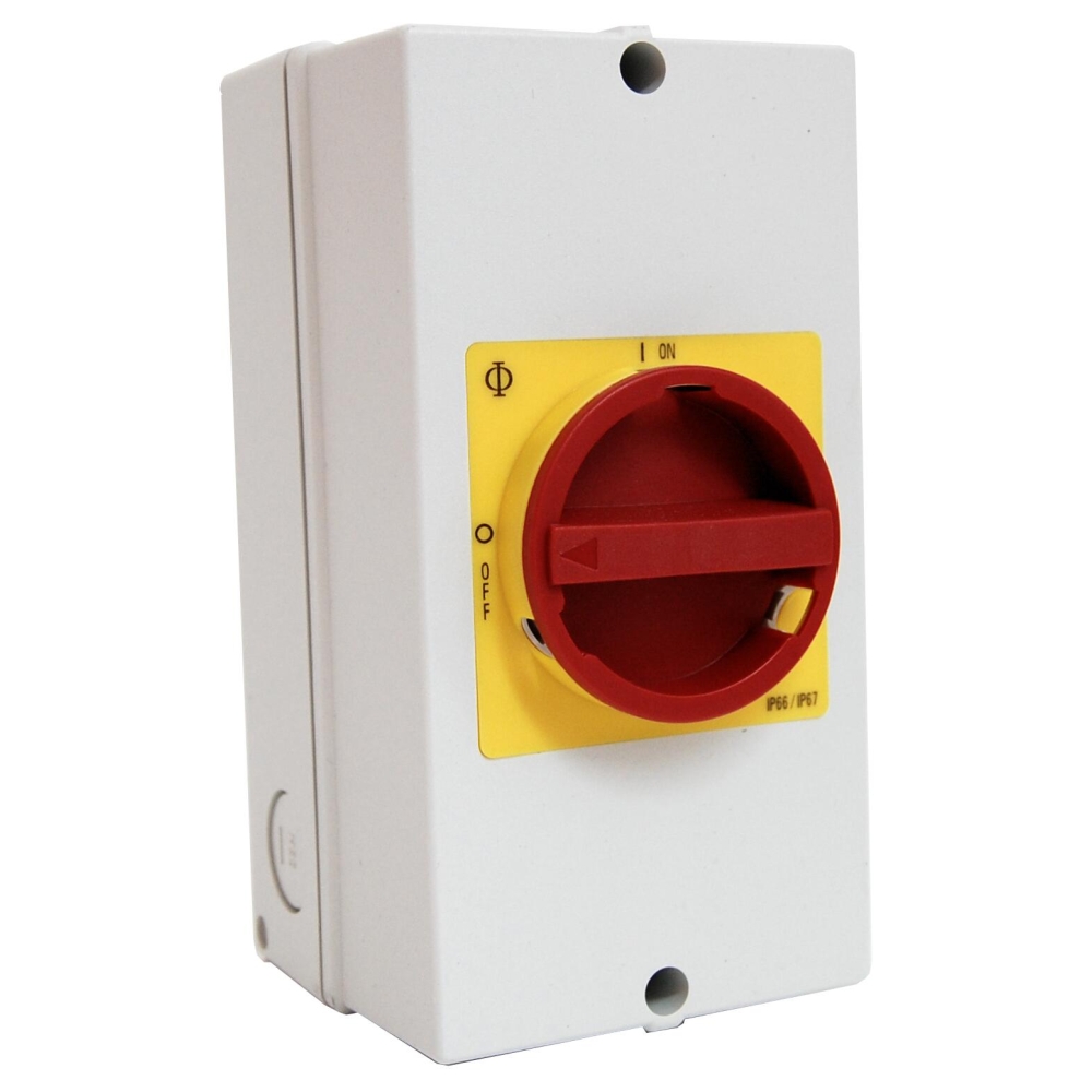 Comutator de reparaţii 0-1, 3 poli, 32A, 11kW+2 c.aux.+cl PE