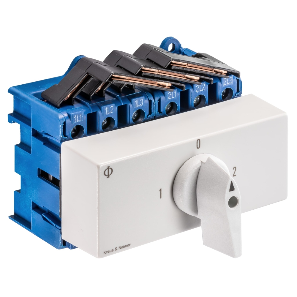 Comutator modular 3-poli, 63A, 22kW, 1-0-2