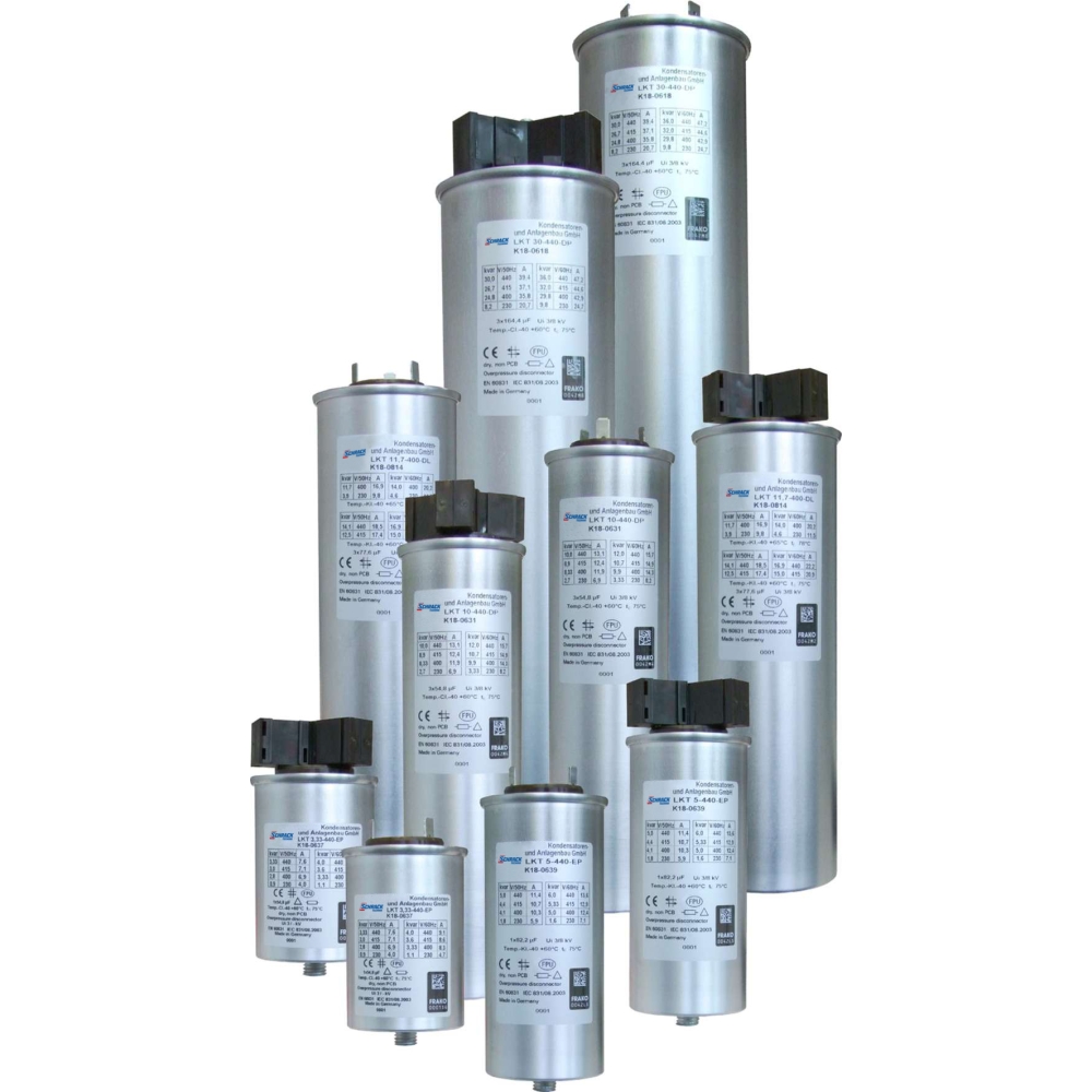 Condensator 3f 480V Qc=12,5kvar(400V), pt.amort.14% 70x225mm