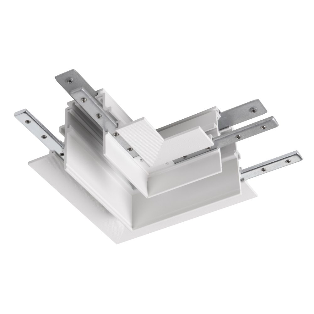 Conector mecanic L, 48V TRACK pt sina AB, stanga, alb
