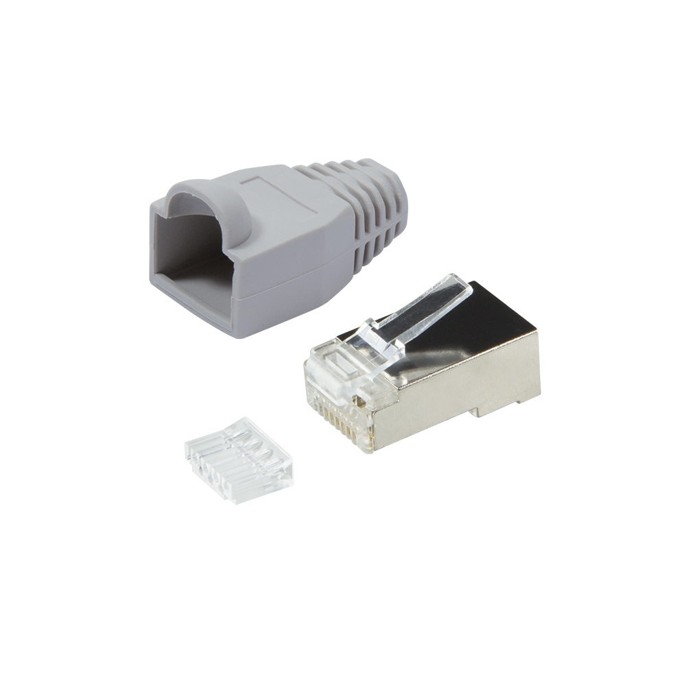 Conector RJ45 pt flex Cat.6 ecranat incl. manson gr, 100 buc