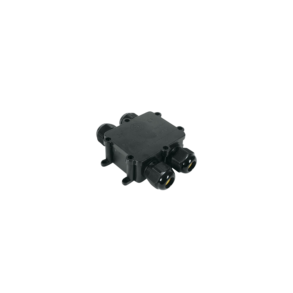 Connection box 2 IN/2 OUT|24A|450V|4-14mm cable IP67 negru