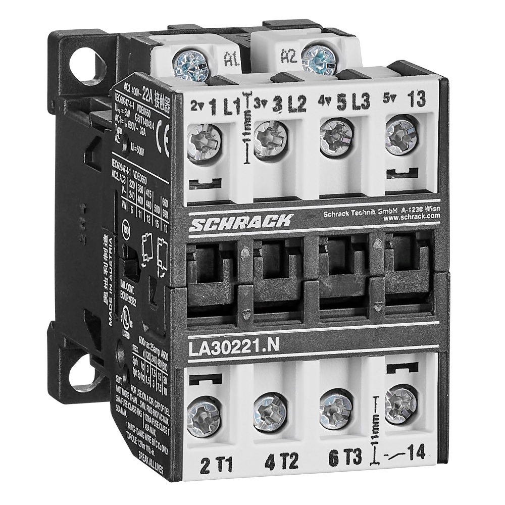 Contactor 3-poli, 11kW/22A AC3, 32A AC1, 1ND, 230VAC