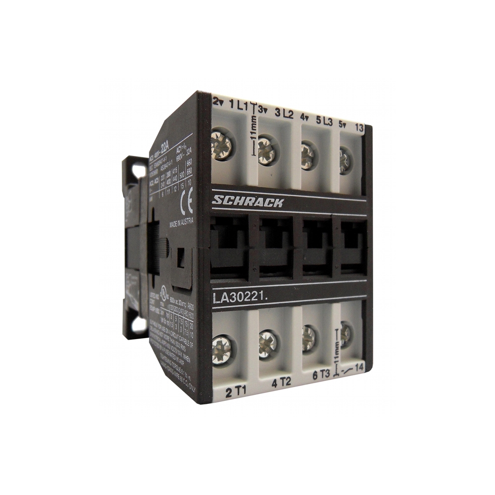 Contactor 3-poli, 11kW/22A AC3, 32A AC1, 1ND, 24VAC