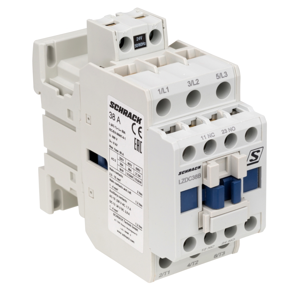 Contactor 3 poli, CUBICO Clasic, 18,5kW, 38A,1ND+1N&Icirc;,24Vc.a.