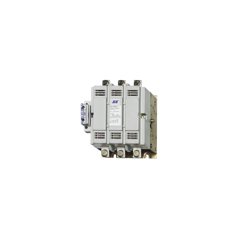 Contactor, 3pole,250kW/450A AC3 600A AC1, 2NO+2NC, 230VACDC