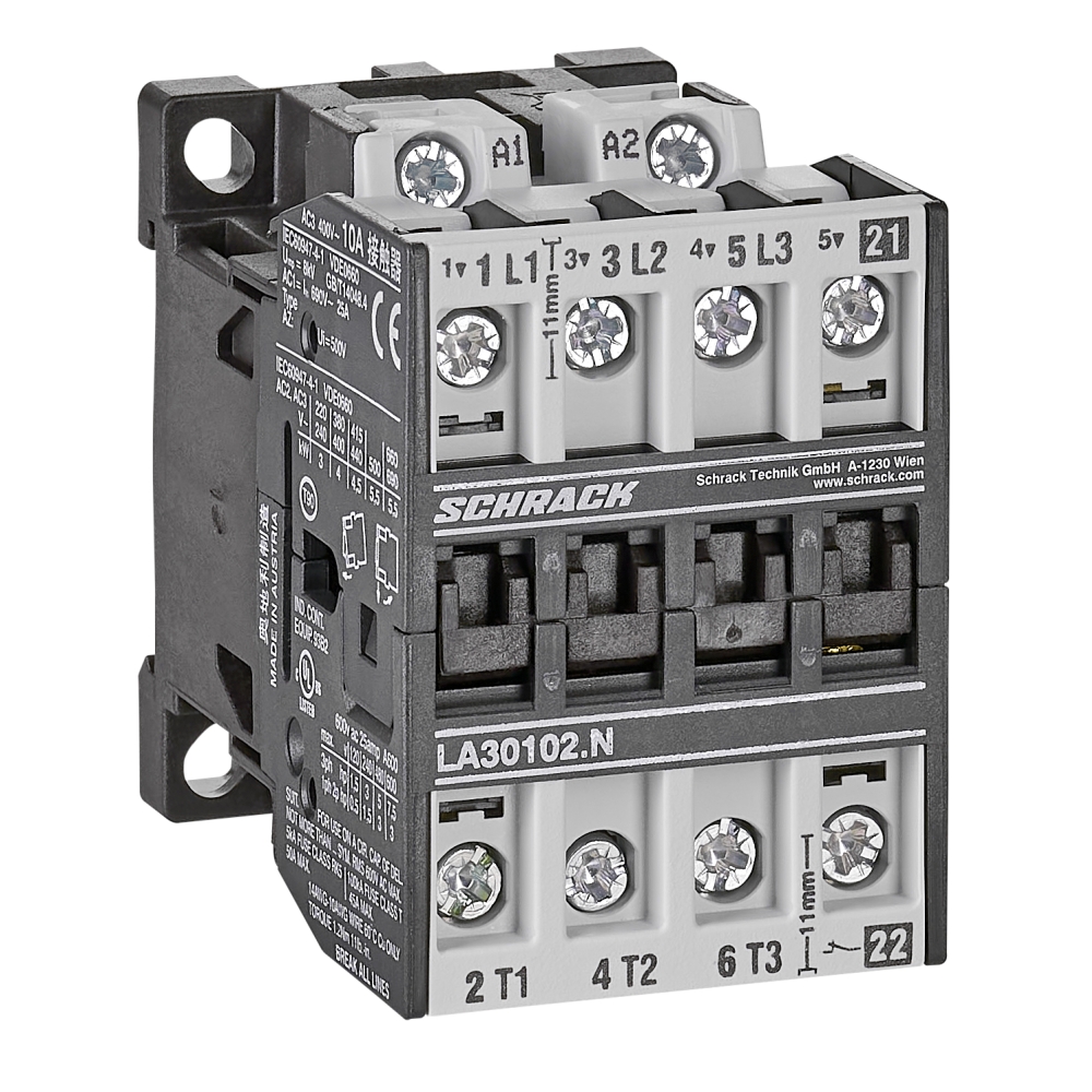 Contactor 3pole, 4kW, AC3, 10A, 230VAC + 1NC built in