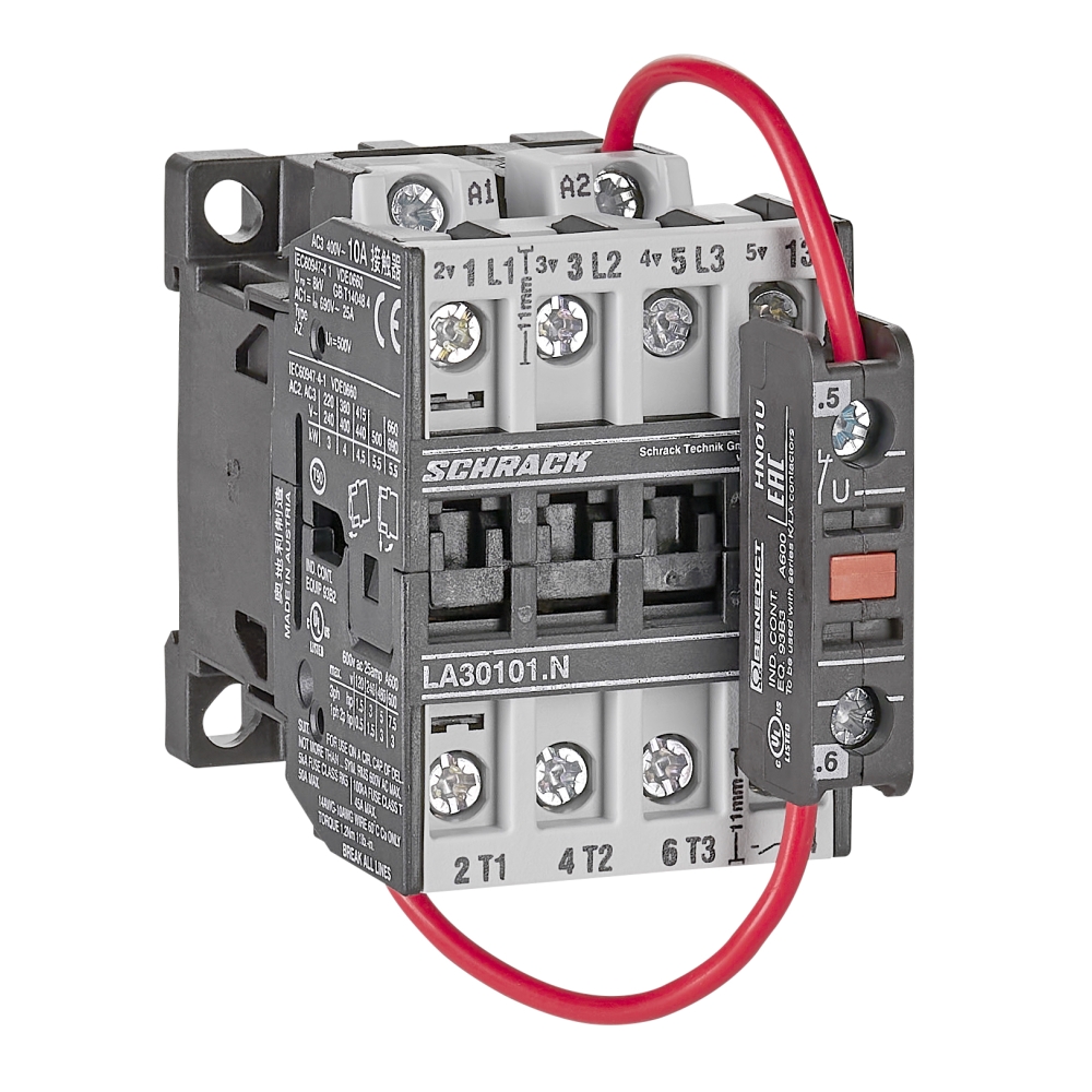 Contactor 3pole, 4kW, AC3, 10A, 24VDC + 1NO built in