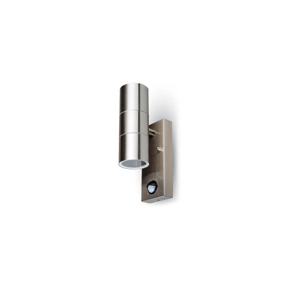 CORP ILUMINAT SOCLU 2XGU10 IP44 CU SENZOR MISCARE INOX
