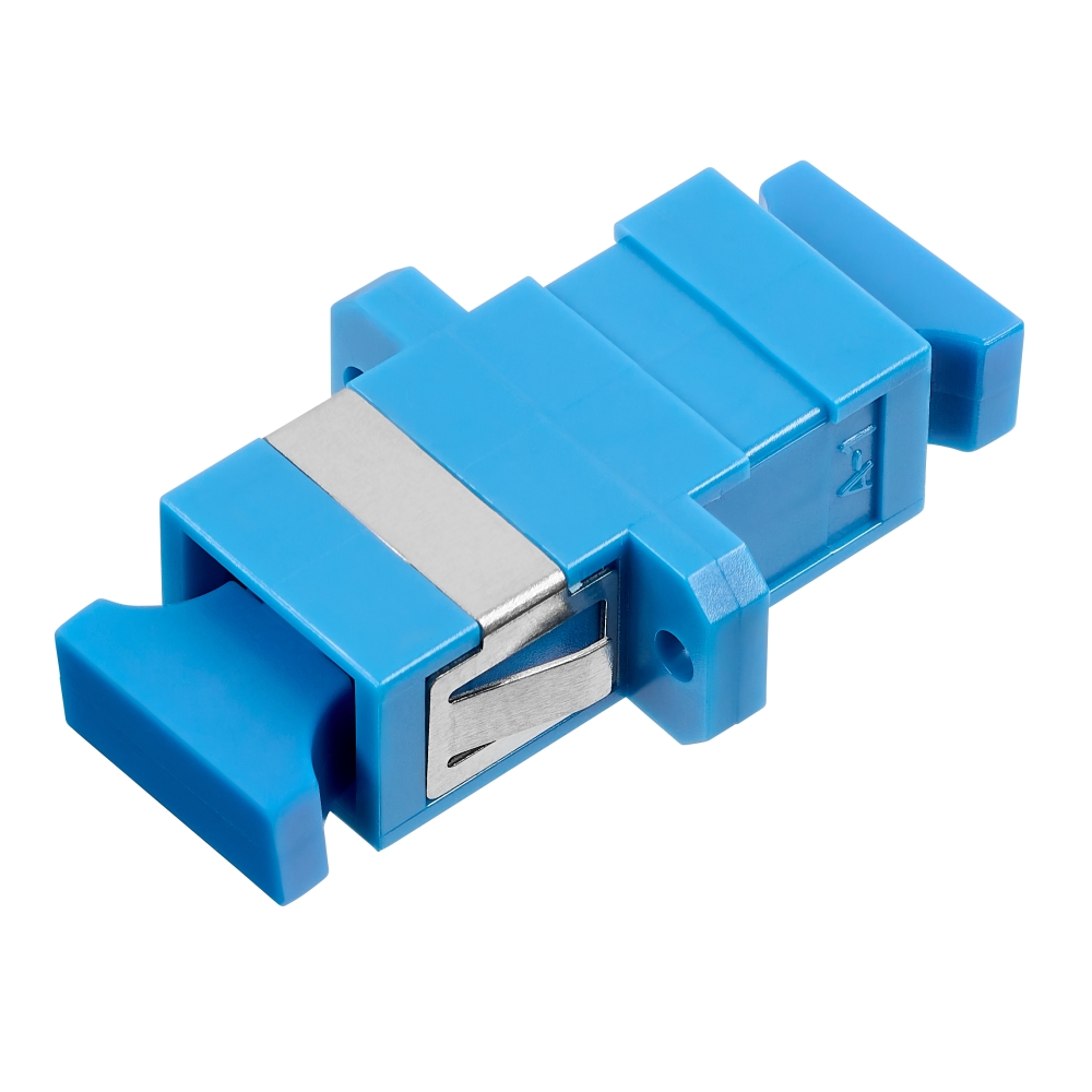 Cuplă SC Simplex,Plastic,Singlemode,zirc.,flanşă,albstr.ECO