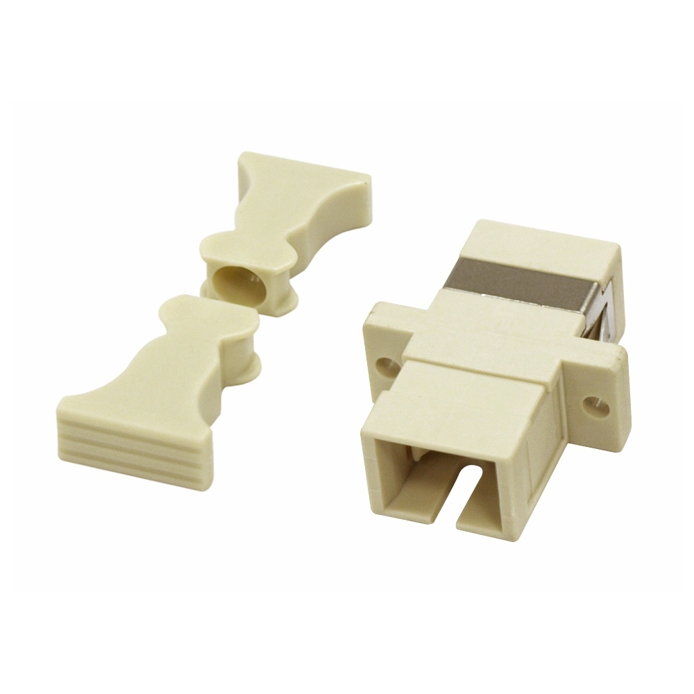Cuplor FO SC-Simpl,plastic,Multimode,fosfor-bronz,flanșă,gri