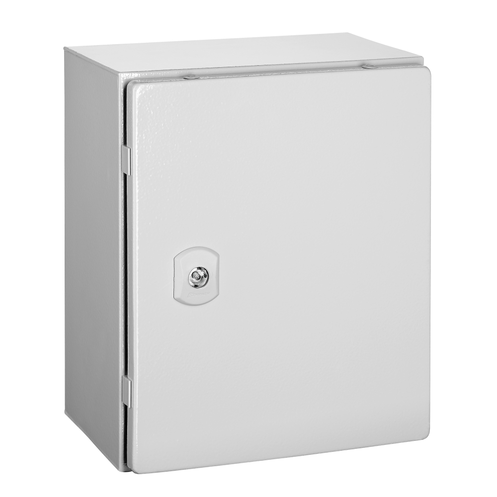 Cutie metalică+contrapanou, o uşă IP66 &Icirc;xLxA=300x250x210mm